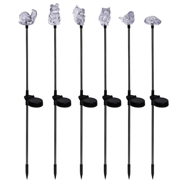 Lawnitator Clear Acrylic & Metal Garden Friends Solar Garden Stake, 20PK LA2742381 - main